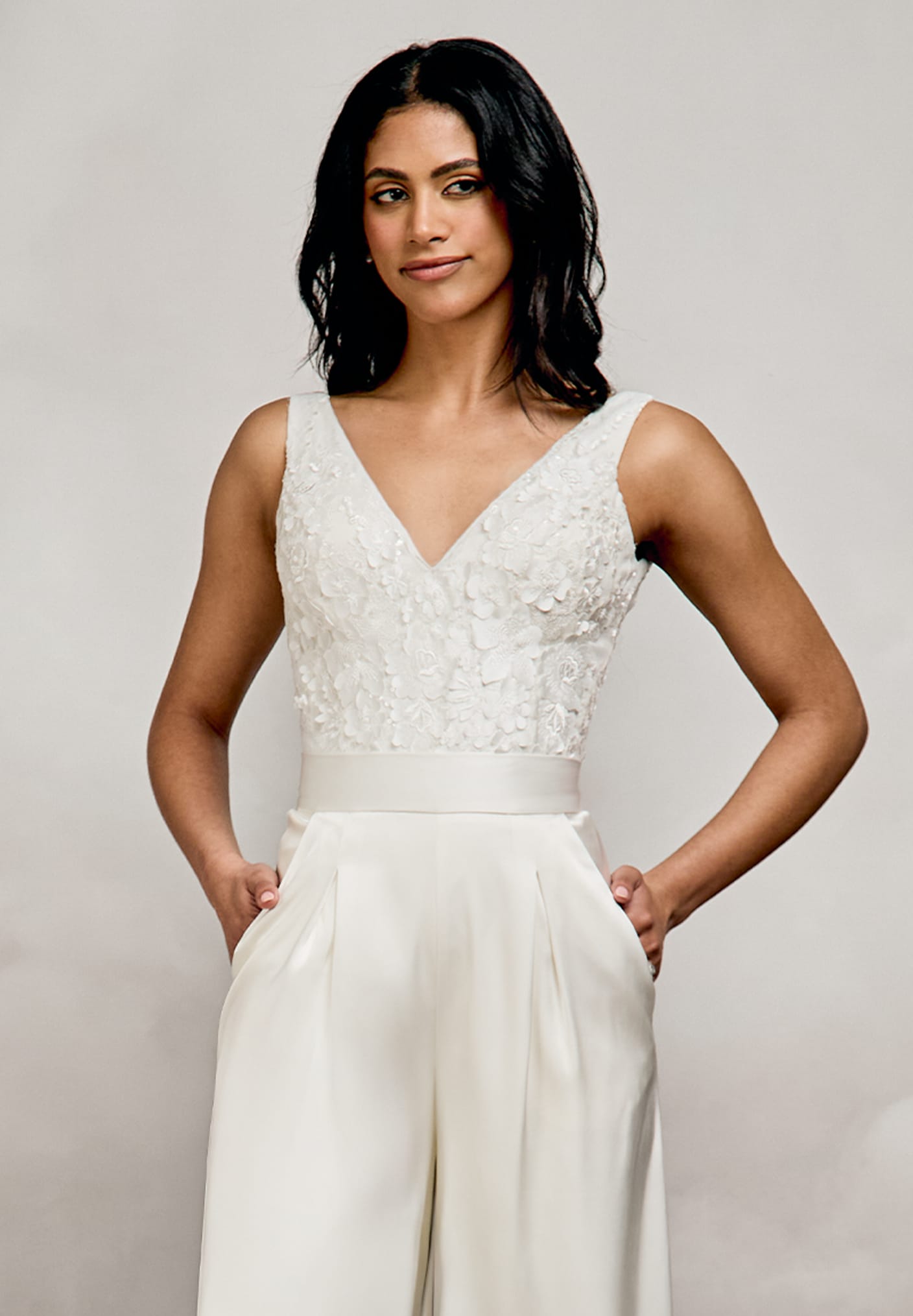 Eliza Top | Plunging V-neck Bridal Top | Catherine Deane