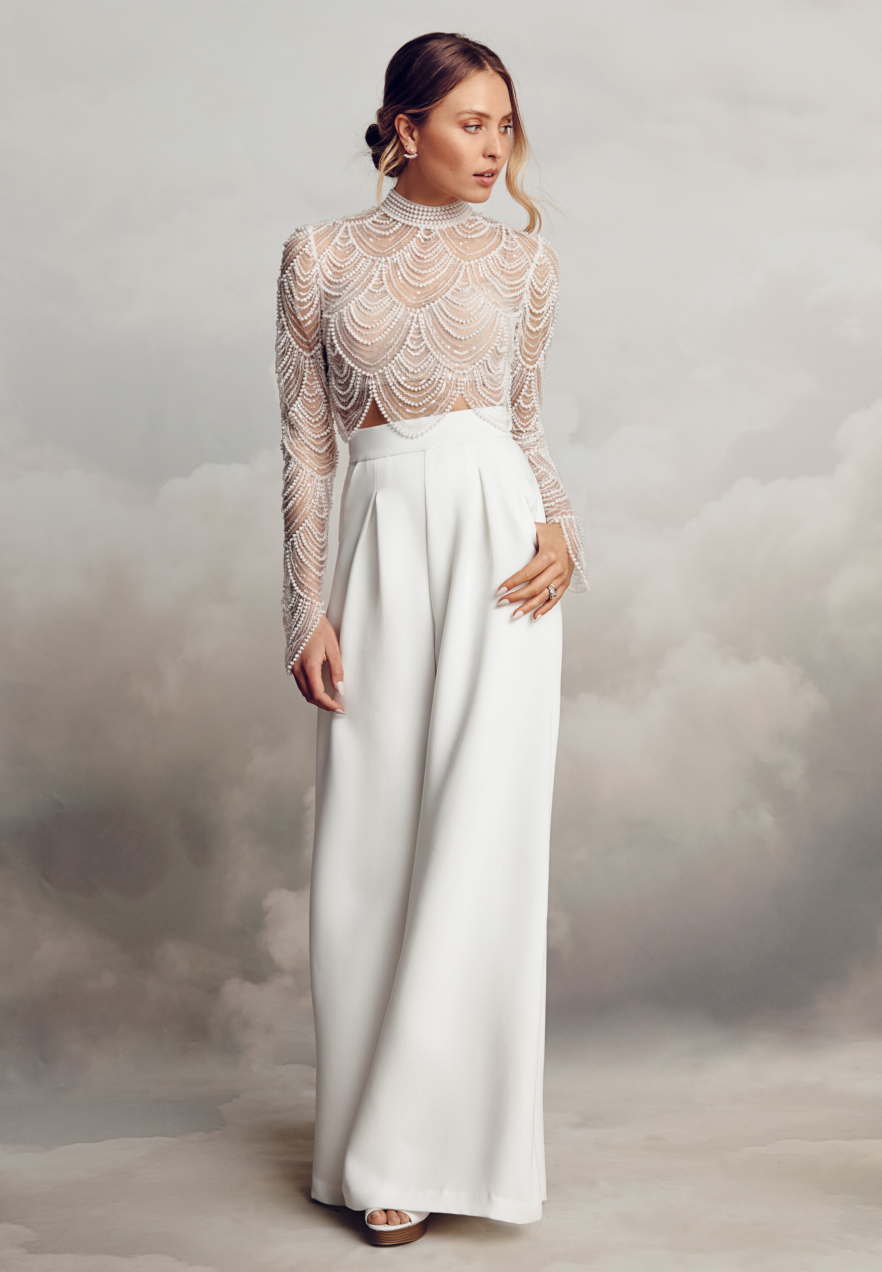 Alexis Trousers | Wide Leg Bridal Trousers | Catherine Deane