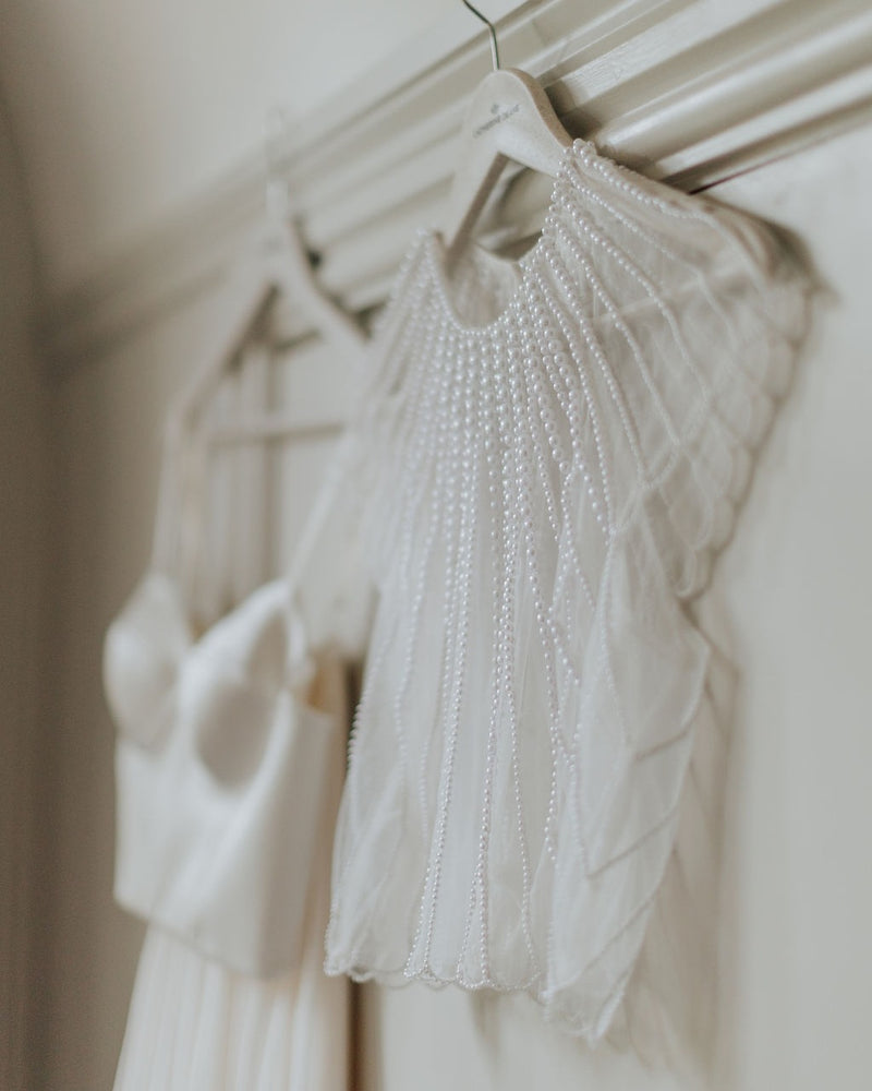 Recycled satin, lace, and tulle