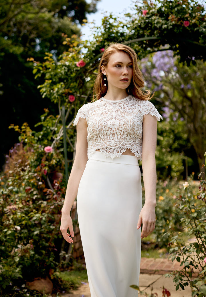 Bardot Top | Lace Bridal Wedding Top