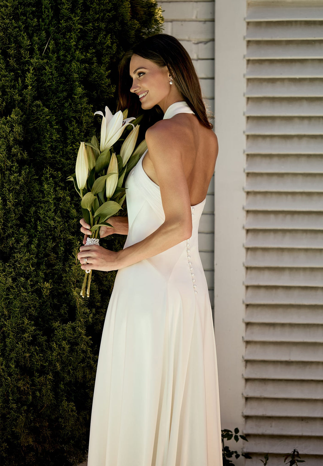 Emerson Gown | Vintage Halterneck Satin Wedding Dress