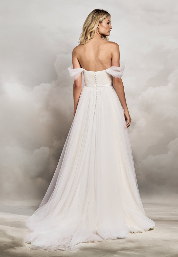 balto off shoulder midi dress Darlington Gown | Princess Ballgown Off-the-shoulder Wedding Dress