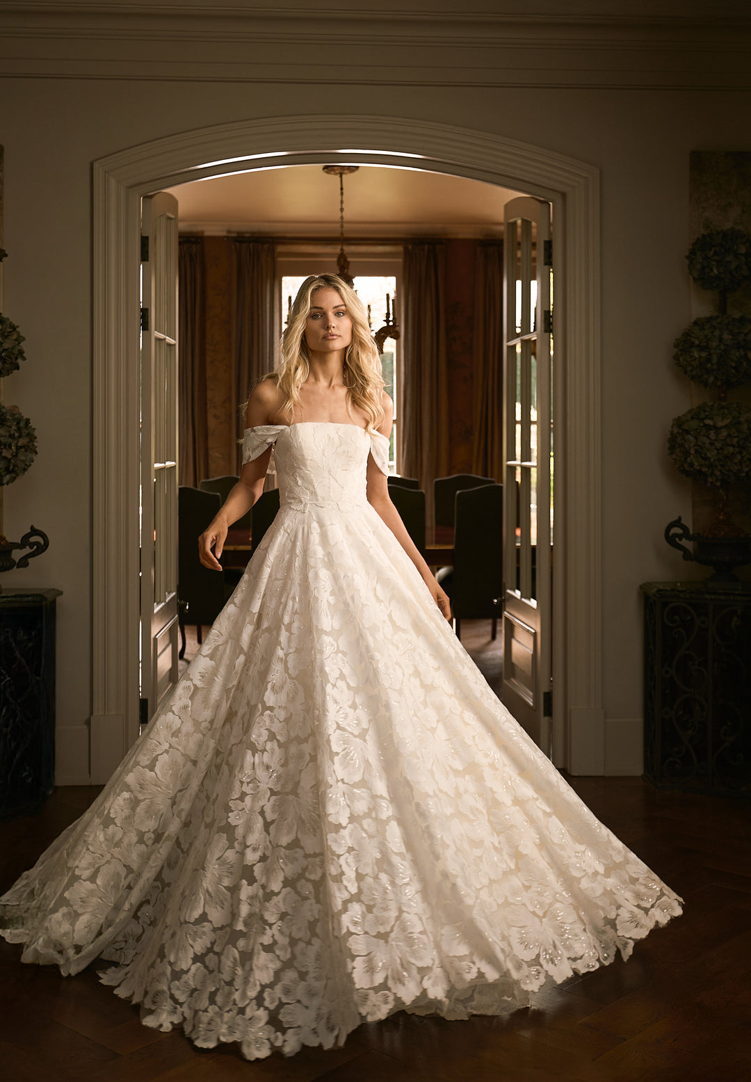Delaney Gown | Flower Lace Ballgown Wedding Dress