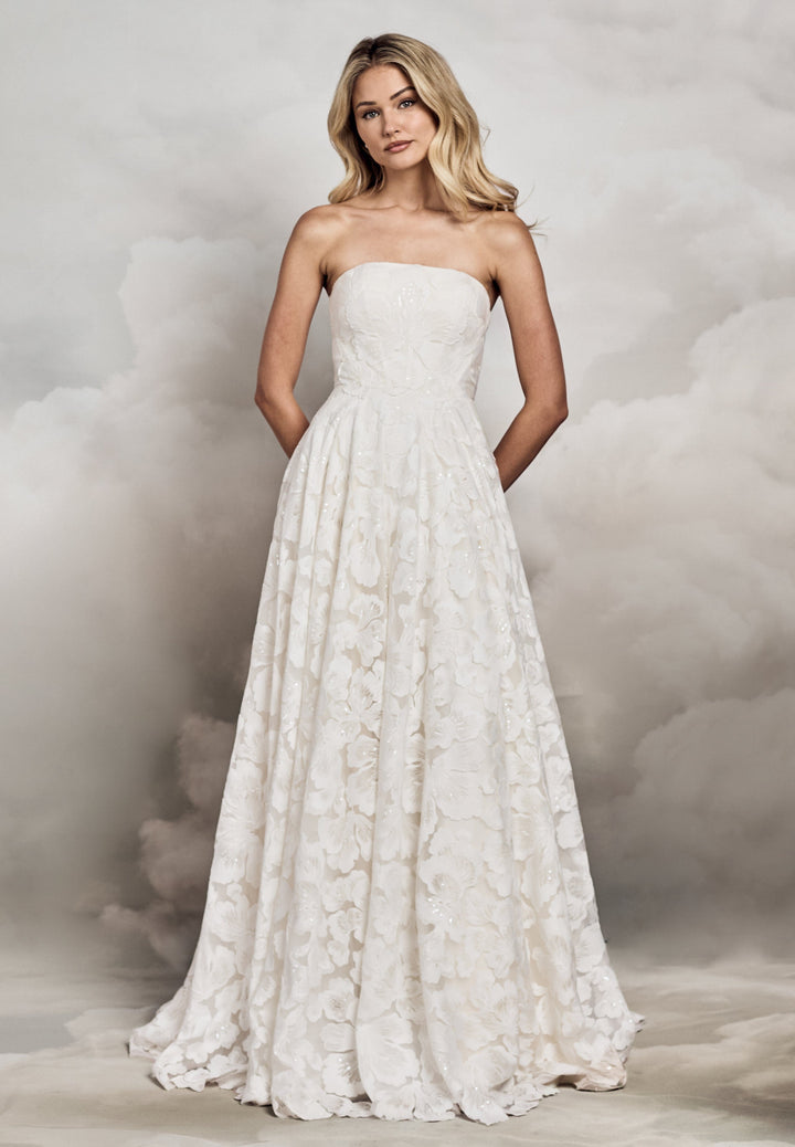 knee length dresses for ladies Delaney Gown | Flower Lace Ballgown Wedding Dress