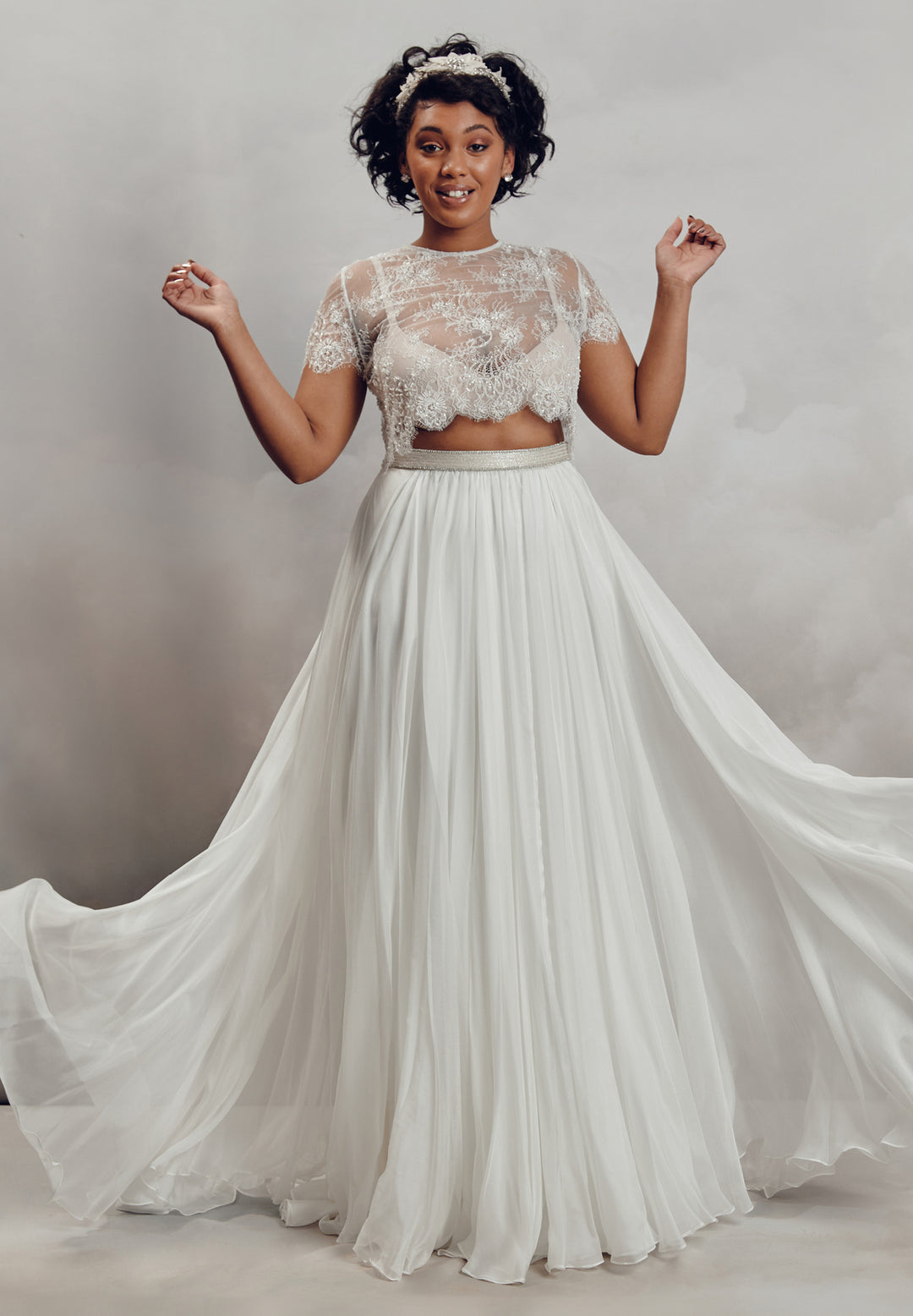 silk chiffon bridal dresses Silvia | Silk Chiffon Wedding Dress