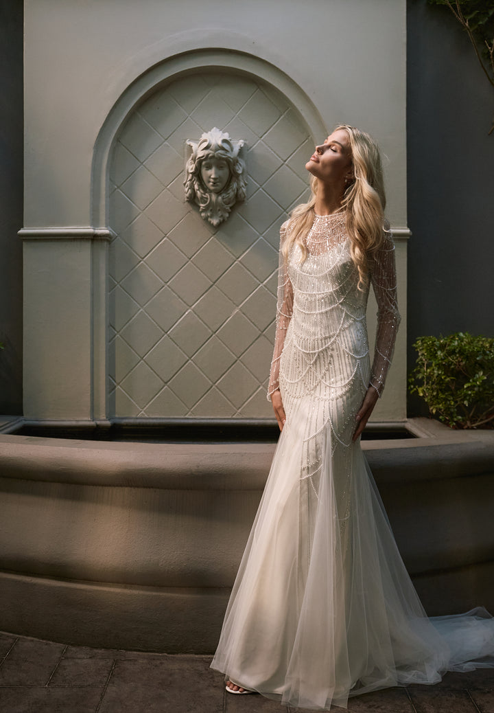 Denver Gown | Beaded Long Sleeve Wedding Dress