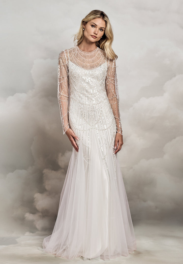 Denver Gown | Beaded Long Sleeve Wedding Dress | Catherine Deane US2 Denver Gown | Beaded Long Sleeve Wedding Dress | Catherine Deane US2