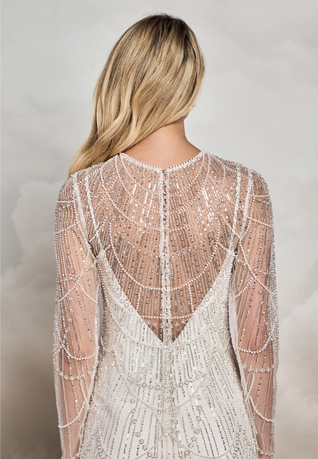 danielle guizio beaded mini dress Off-White Long Beaded Wedding Dress – M.R DESIGN