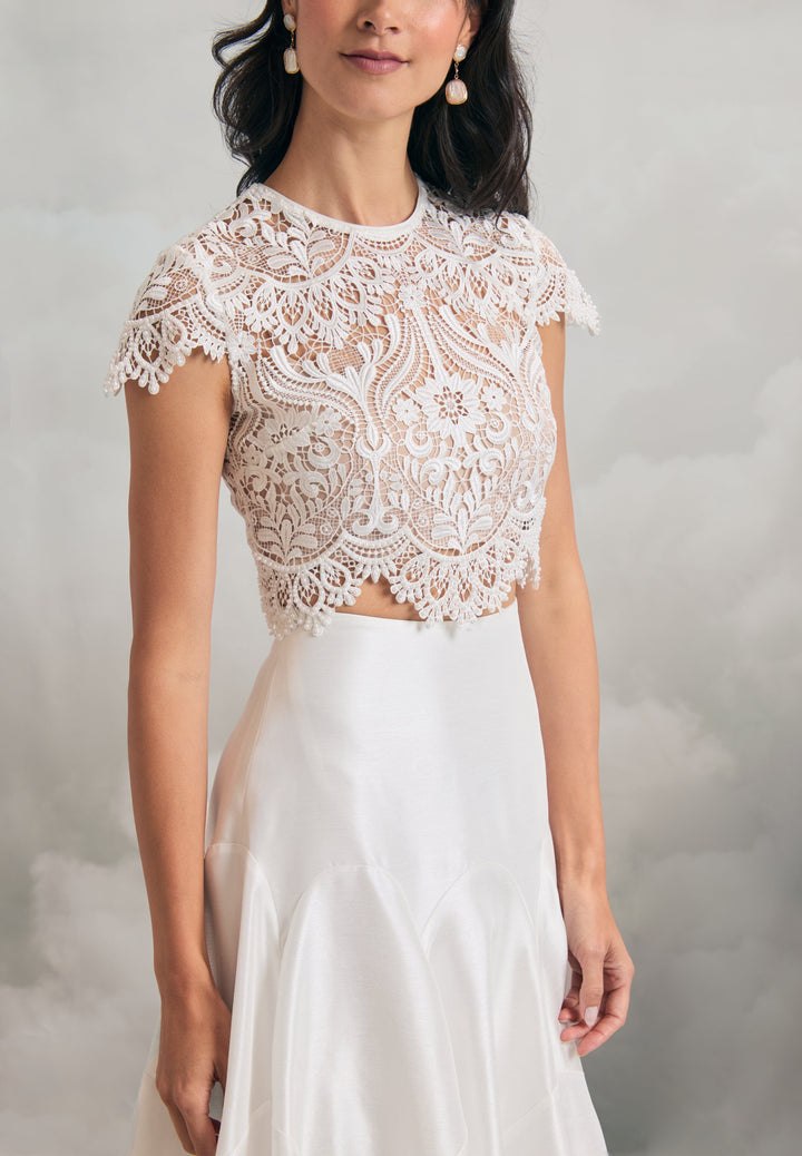 Bardot Top | Lace Bridal Wedding Top