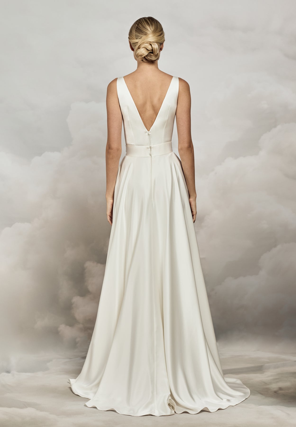 V Neck Satin Top Wedding Dress Livi Top Satin V-neck Bridal