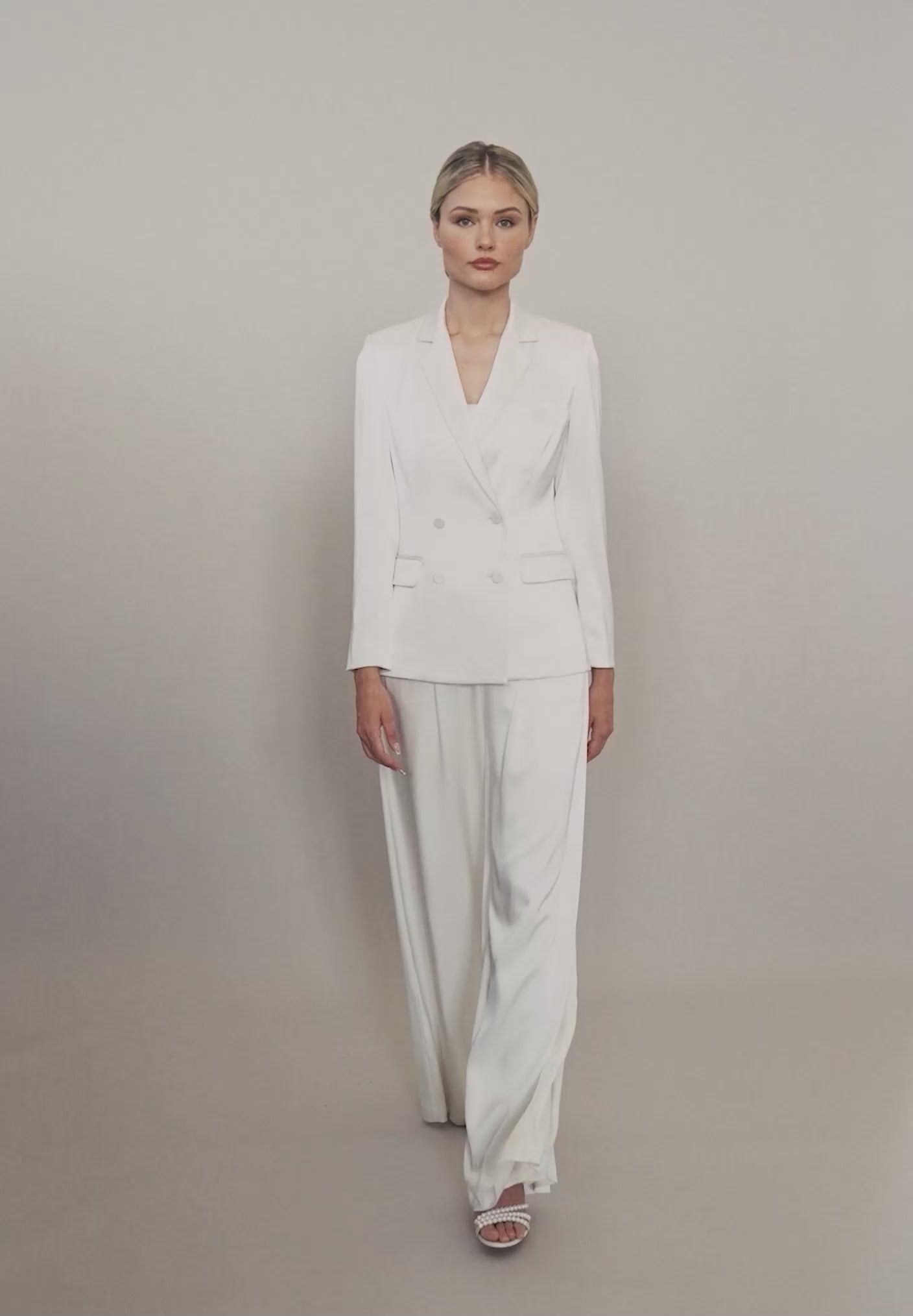 Zaina Blazer | Satin Double-breasted Jacket | Catherine Deane