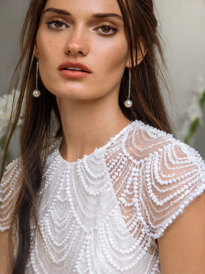 CATHERINE DEANE TIFFANY TOP 白いトップ Anya Topper | Bridal Separates | Catherine Deane – Catherine